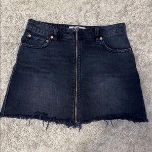 Black denim free people mini skirt